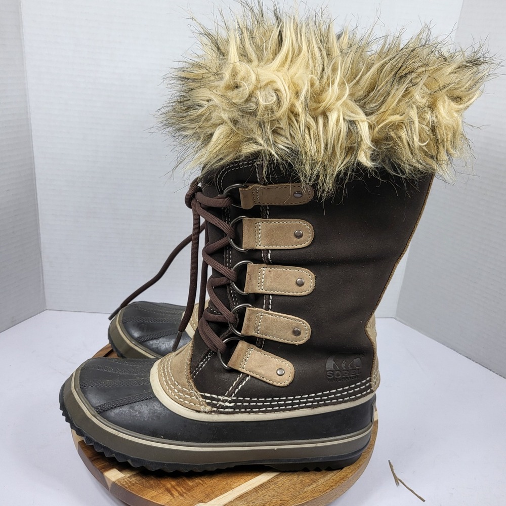 Sorel Joan of Arctic Boots Women 7 Brown NL1540-248 Excellent Waterproof Fur